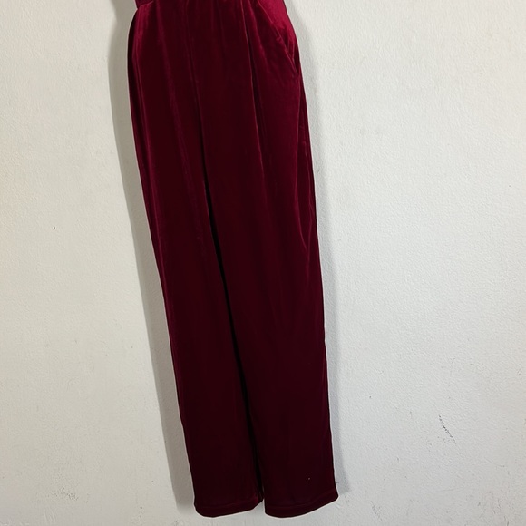 If By The Sea Red Velvet Jumpsuit Large - Picture 7 of 17